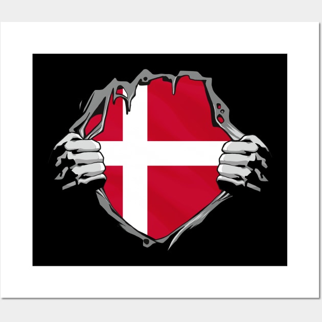 Denmark Flag Danish Roots Wall Art by tobzz